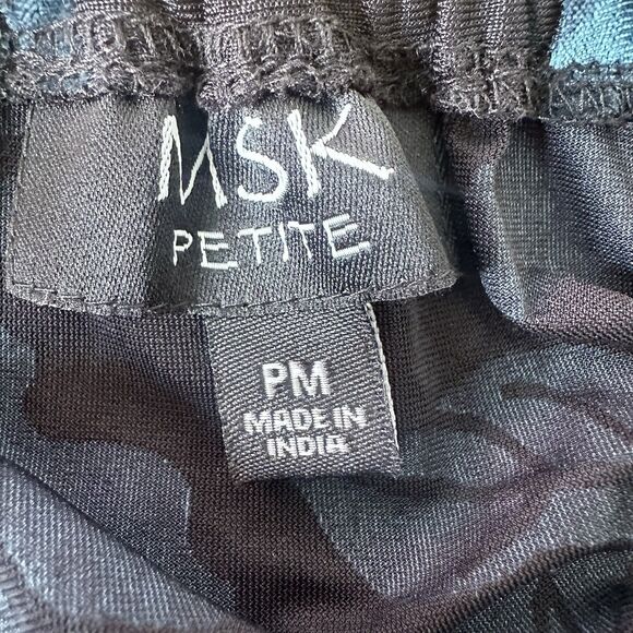 MSK Petite Teal Burnout Velvet Off Shoulder Top PM - Picture 4 of 4